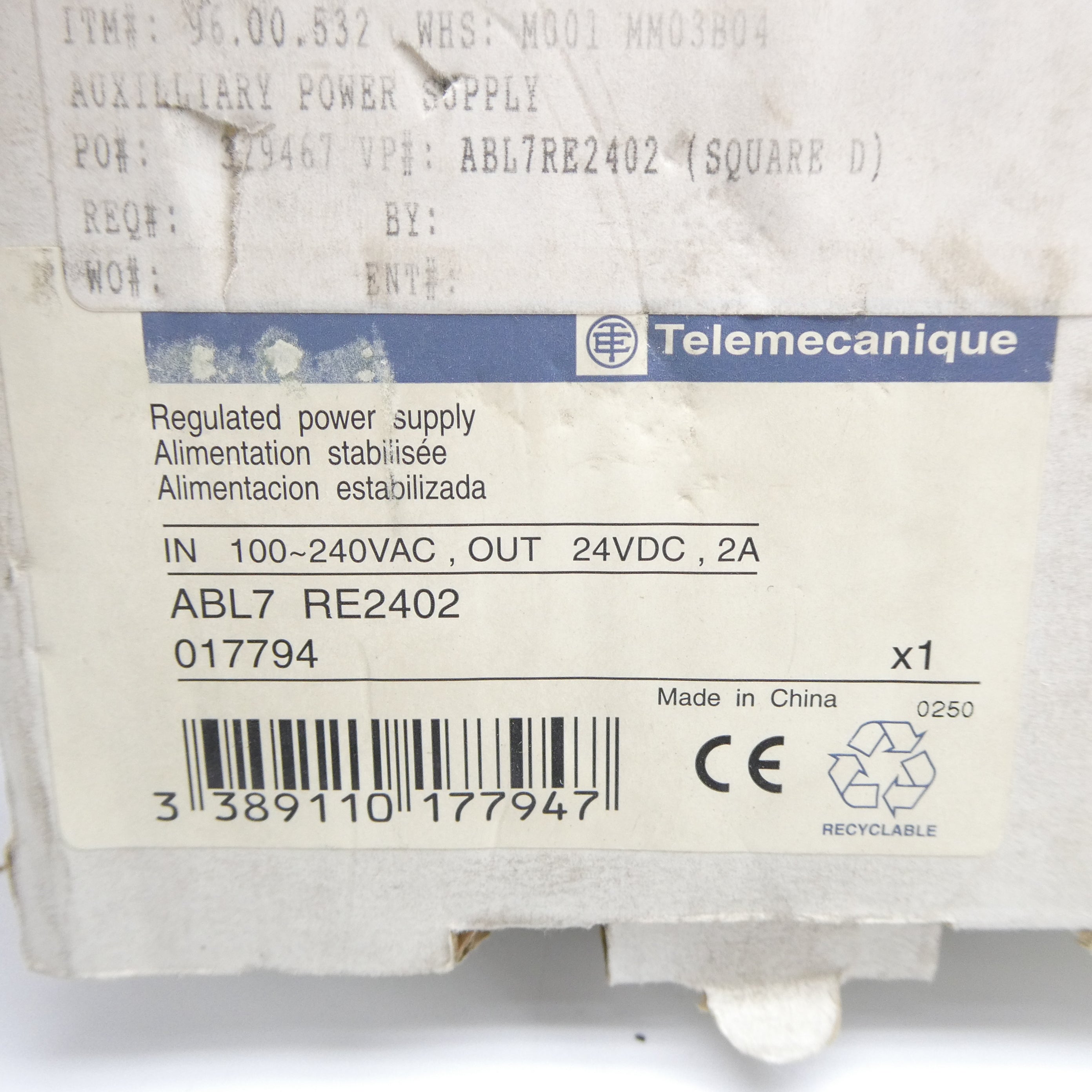 TELEMECANIQUE ABL7RE2402 100-240VAC NSMP