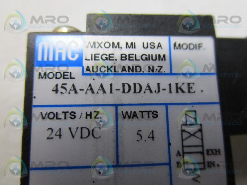 MAC 45A-AA1-DDAJ-1KE SOLENOID VALVE 24VDC  NSMP