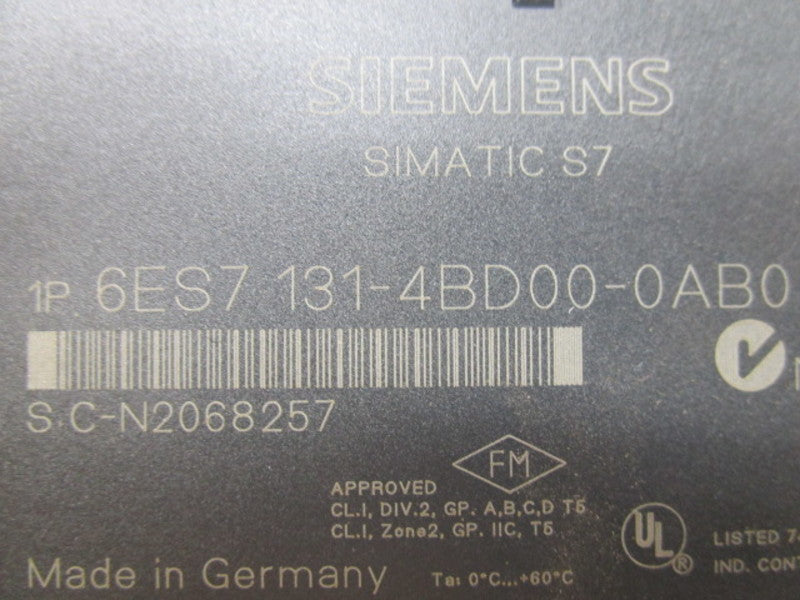 SIEMENS SIMATIC S7 6ES7-131-4BD00-0AB0 INPUT MODULE 24V  NSNP