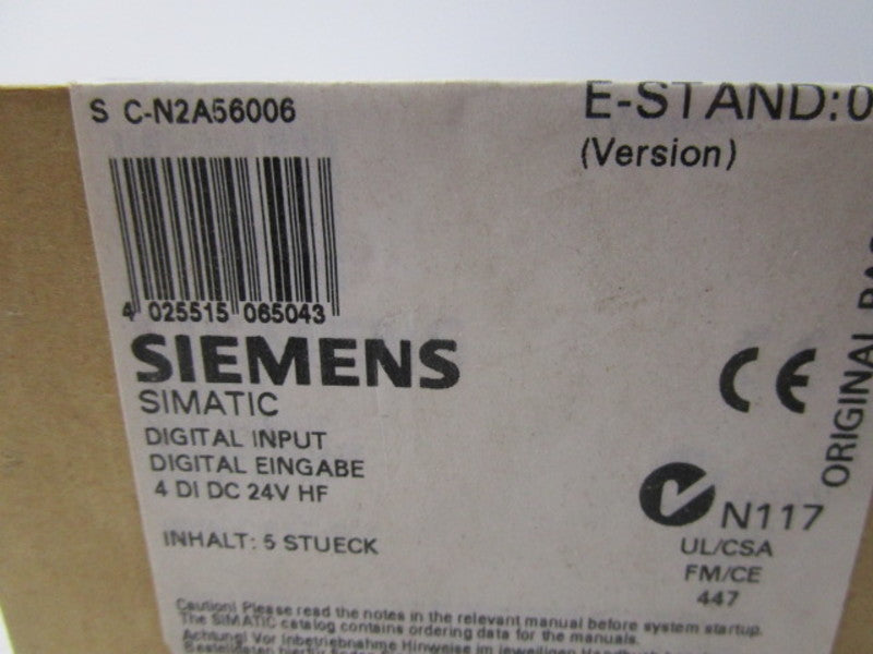 SIEMENS 6ES7-131-4BD00-0AB0 (PKG OF 5)  NSFS