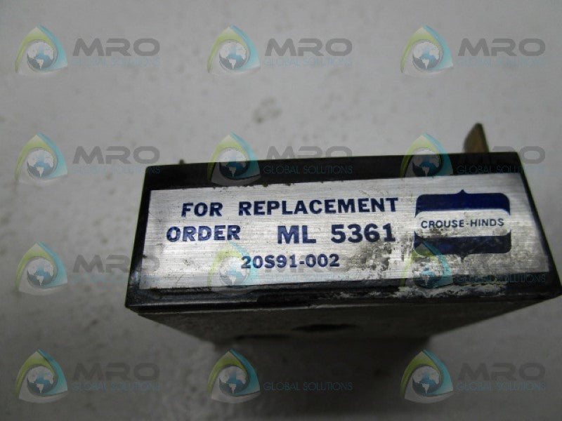 CROUSE HINDS ML5361 FLASHER MODULE  UNMP