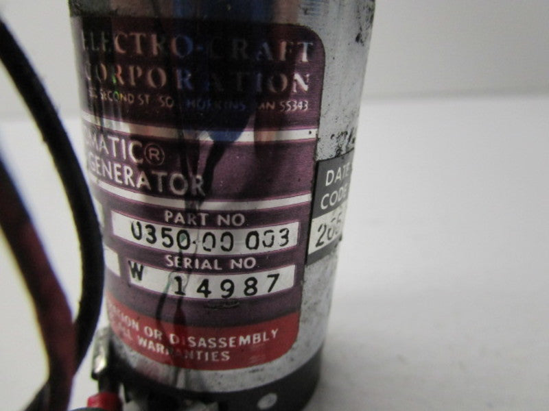 ELECTRO CRAFT 0350-00-003 MOTOMATIC MOTOR GENERATOR  UNMP
