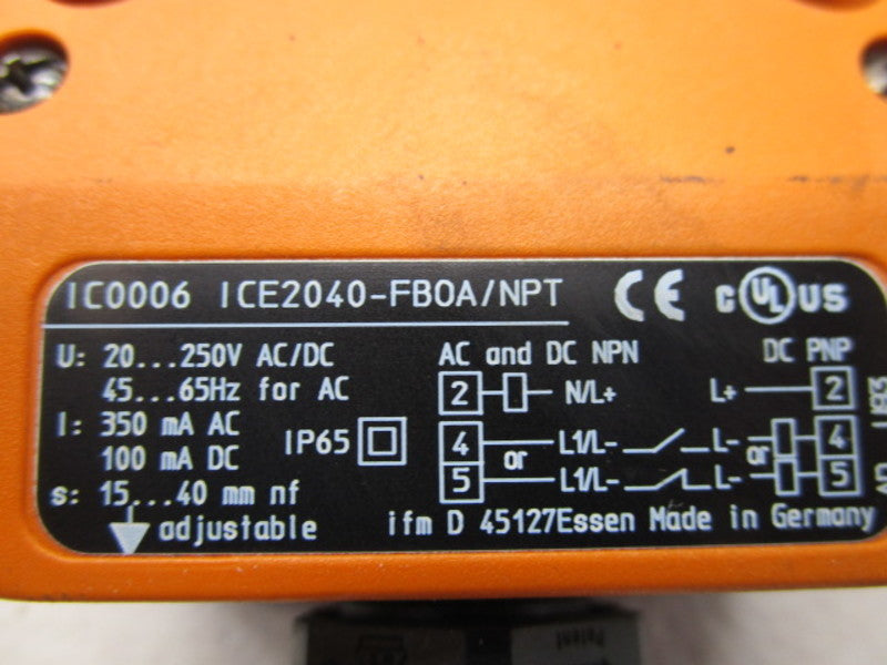 IFM EFECTOR IC0006 PROXIMITY SENSOR  UNMP