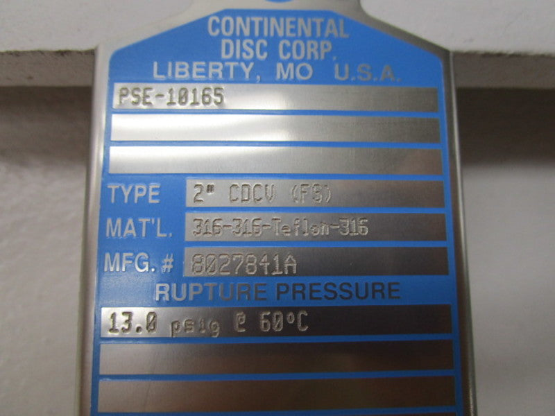 CONTINENTAL DISC PSE-10165 8027841A NSMP
