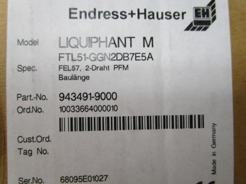 ENDRESS+HAUSER FTL51-GGN2DB7E5A  NSMP