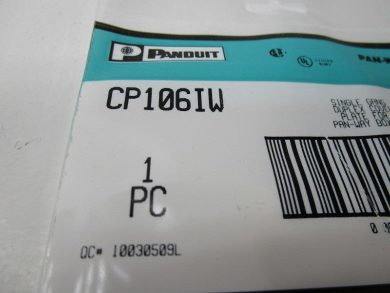 PANDUIT CP106IW SINGLE GAT PLATE  NSMP