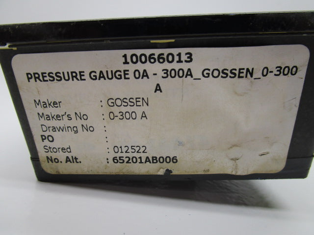 GOSSEN 10066013 PRESSURE GAUGE 0-300A  UNMP