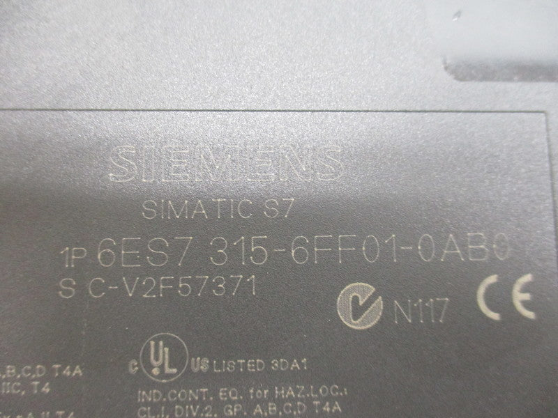 SIEMENS 6ES7315-6FF01-0AB0 24VDC NSNP