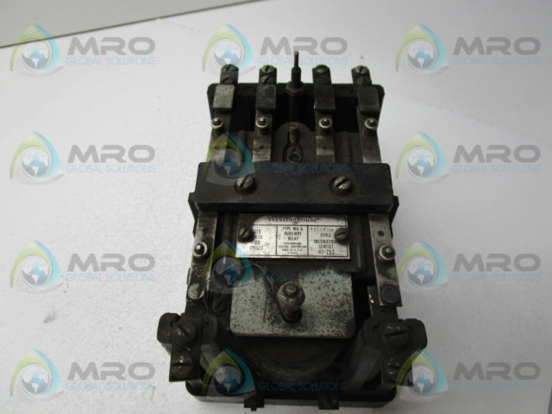 WESTINGHOUSE TYPE MG-6 1163830 AUXILIARY RELAY  UNMP