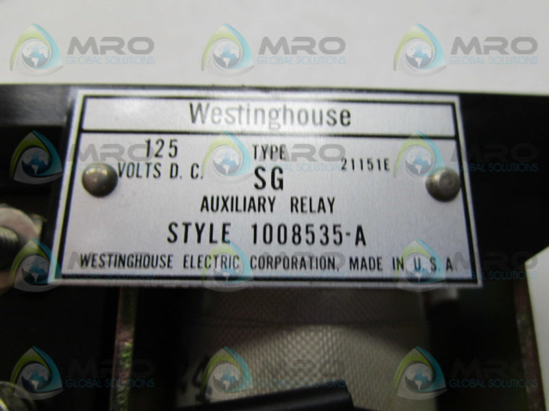 WESTINGHOUSE 1008535-A AUXILIARY RELAY  UNMP