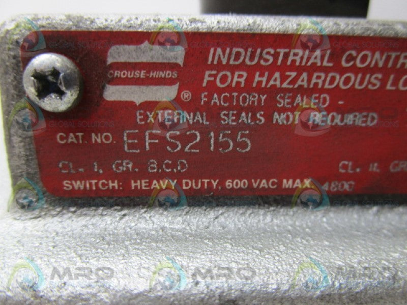 CROUSE-HINDS EFS2155 PUSHBUTTON  UNMP