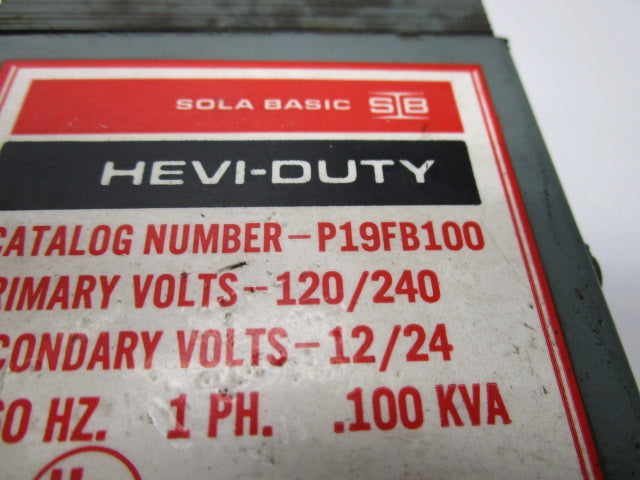 SOLA BASIC P19FB100 POWER TRANSFORMER  UNMP