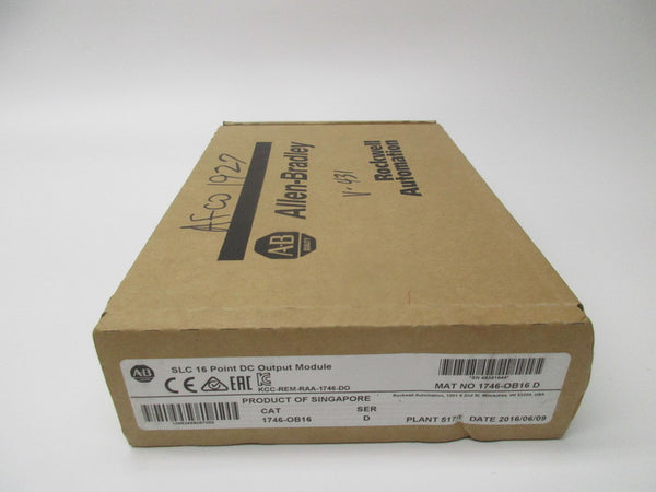 ALLEN BRADLEY 1746-OB16 SER. D DATE: 2016 NSFS