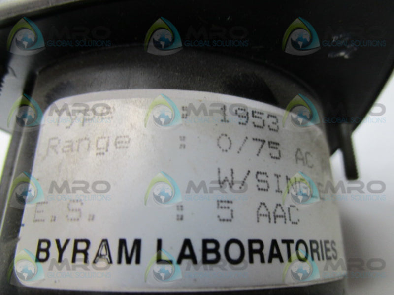 BYRAM TYPE 1953 CURRENT TRANSFORMER 0-75AMP  UNMP