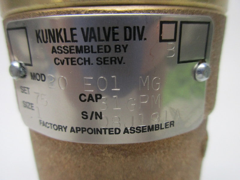 KUNKLE VALVE 20E01MG  NSNP