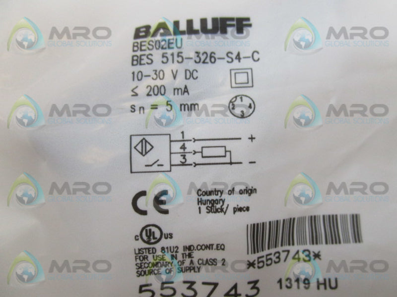 BALLUFF BES515-326-S4-C INDUCTIVE SENSOR  NSMP