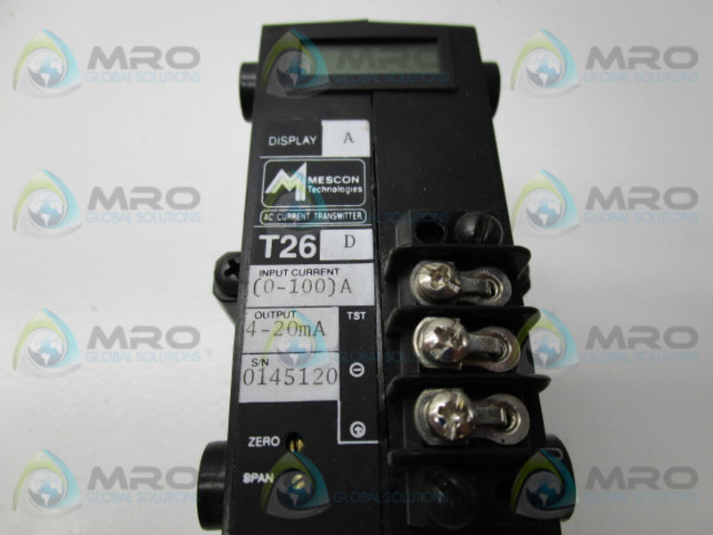 MESCON TECHNOLOGIES T26D AC CURRENT TRANSMITTER  NSNP
