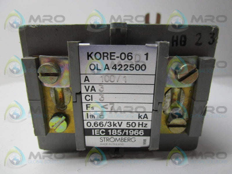 STROMBERG KORE-06D1-0L-A-422500-A100/1 CURRENT TRANSFORMER  UNMP