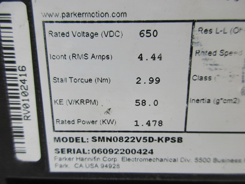 PARKER HANNIFIN SMN0822V5D-KPSB UNMP