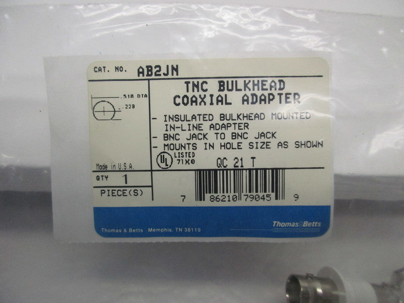 THOMAS & BETTS AB2JN COAXIAL ADAPTER  NSMP