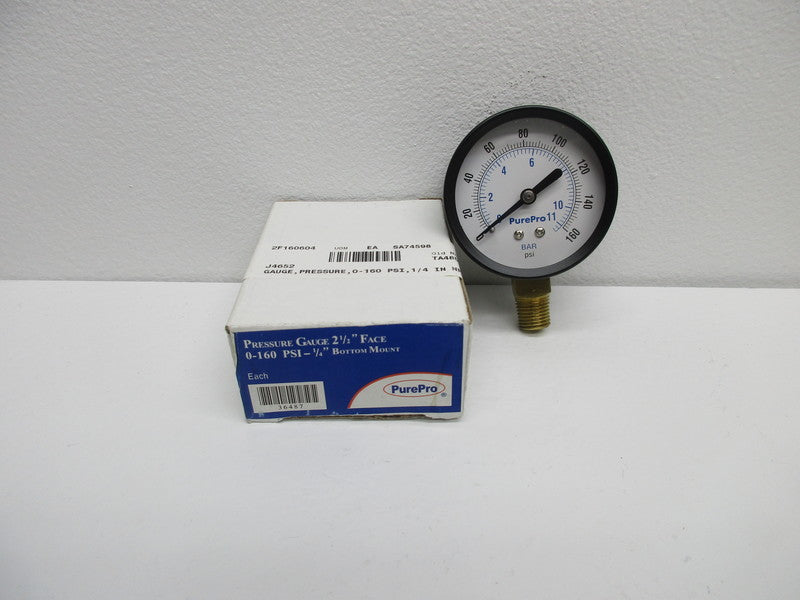 PUREPRO 2-1/2" FACE 0-160 PSI-1/4" BOTTOM MOUNT PRESSURE GAUGE  NSMP