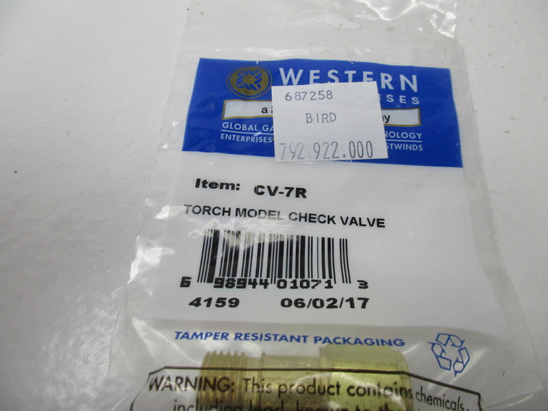 WESTERN CV-7R CHECK VALVE * NEW IN FACTORY BAG *
