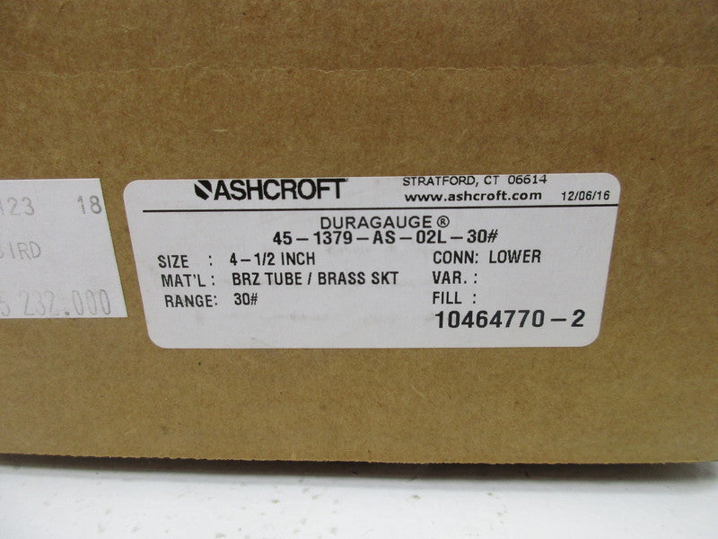 ASHCROFT 45-1279-SSL04L-300# 0-300PSI NSMP