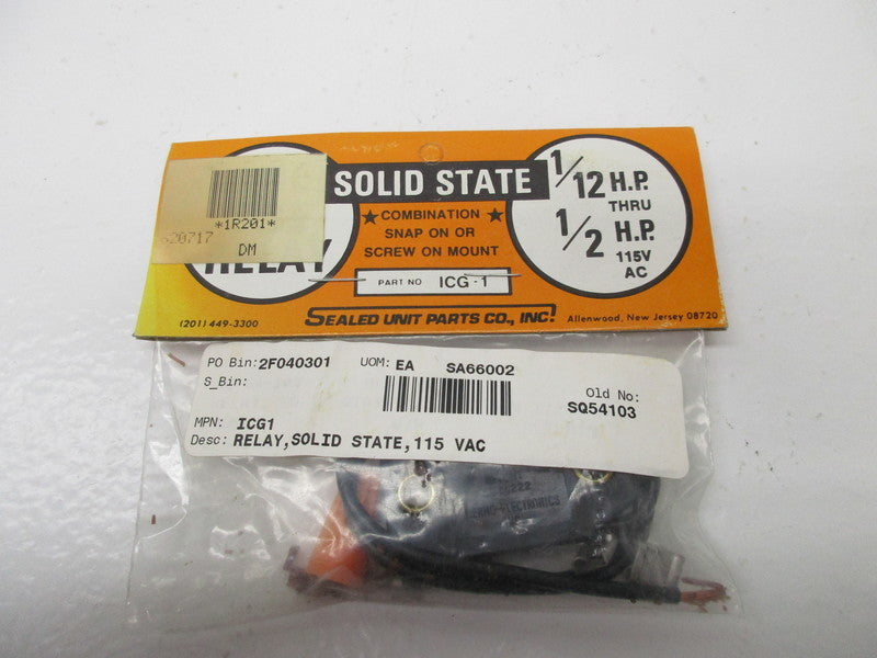 SEALED UNIT PARTS ICG-1 115VAC NSMP