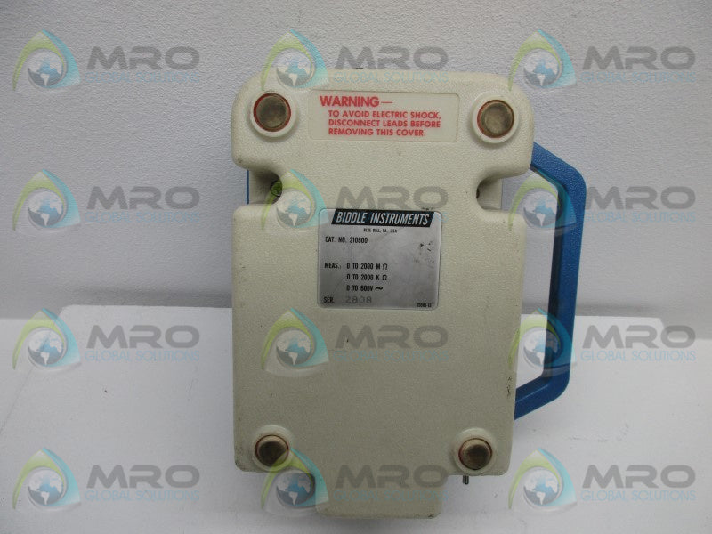 BIDDLLE 210600 INSULATION LOW & HIGH RESISTANCE TESTER  UNMP