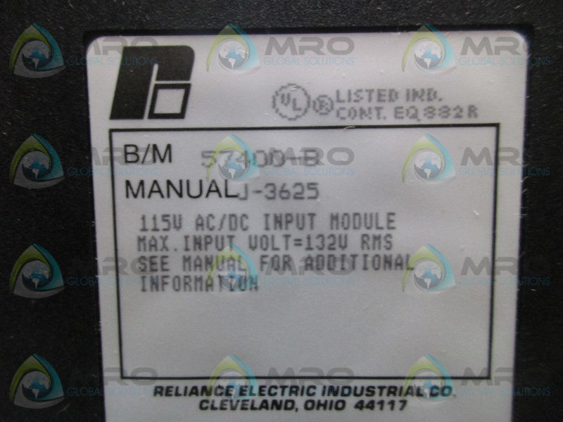 RELIANCE ELECTRIC 0-57400-B 115V AC/DC INPUT MODULE  NSNP