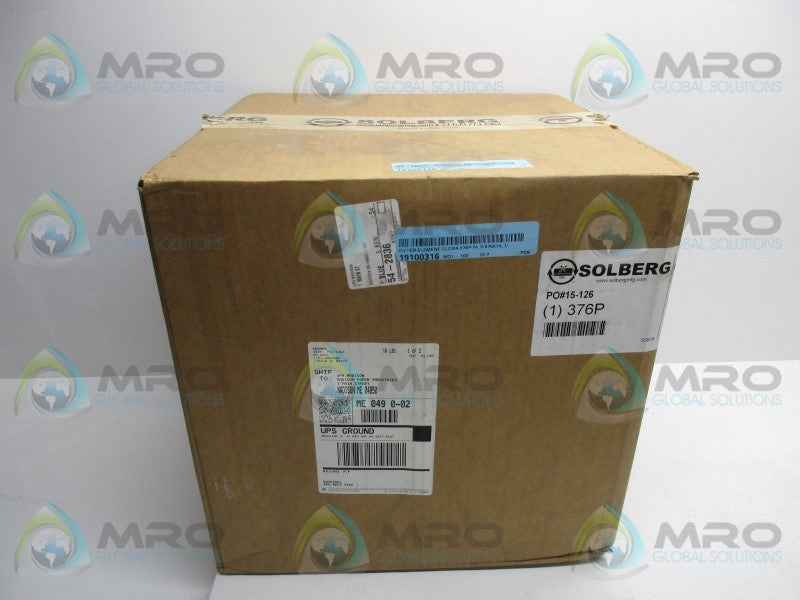 SOLBERG 376P AIR COMPRESSOR FILTER/SILENCER * FACTORY SEALED *