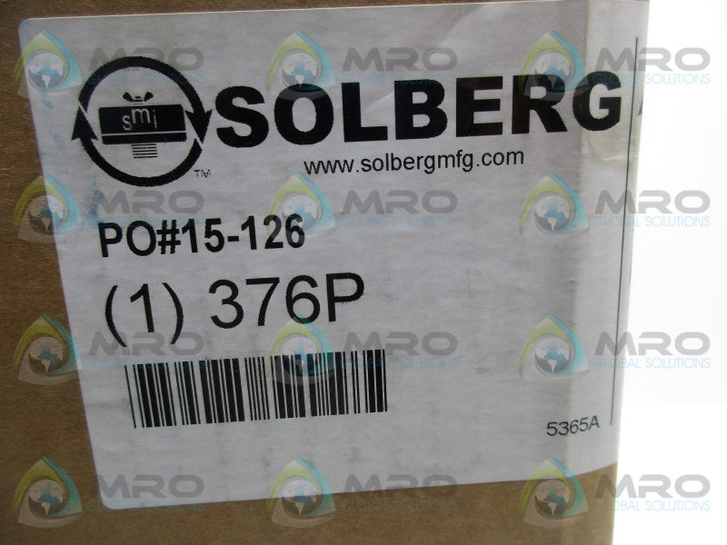 SOLBERG 376P AIR COMPRESSOR FILTER/SILENCER * FACTORY SEALED *