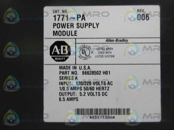 ALLEN BRADLEY 1771-PA SER. A  NSNP