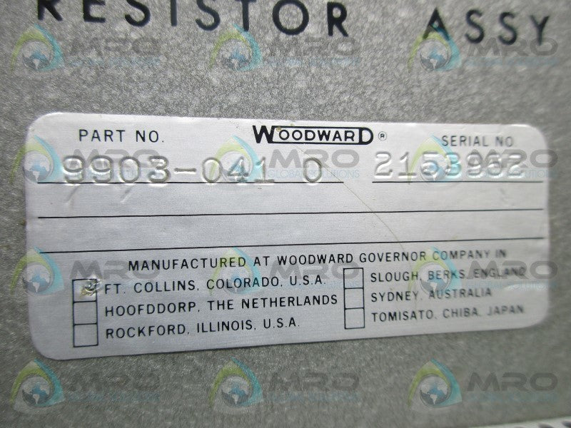 WOODWARD 9903-041-0 RESISTOR ASSEMBLY  UNMP