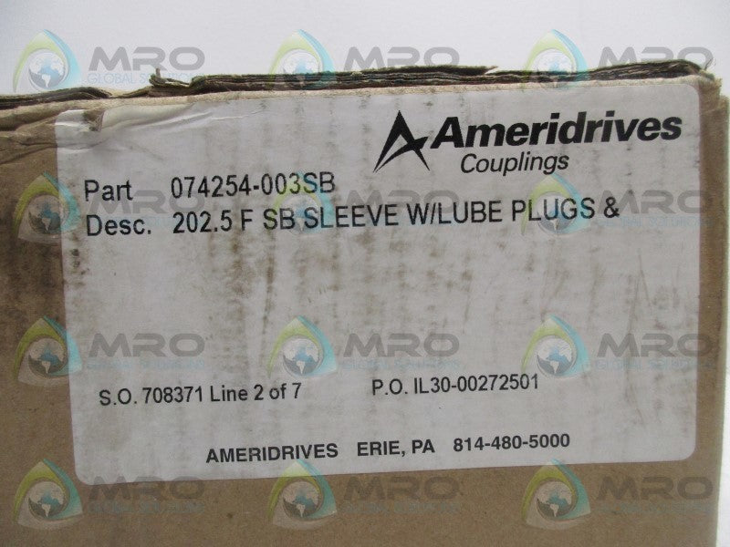 AMERIDRIVES 074254-003SB  SB SLEEVE W/ LUBE PLUGS  NSFS