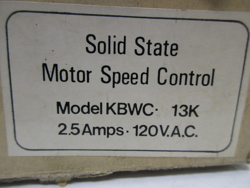 KB ELECTRONICS KBWC-13K MOTOR SPEED CONTROL 2.5A  NSMP