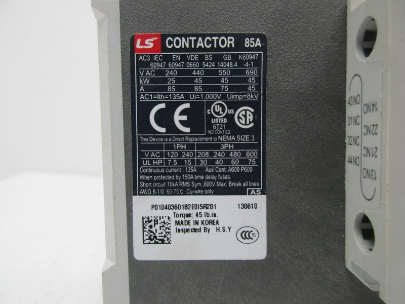 LS METASOL MC-85A CONTACTOR 85A  NSNP