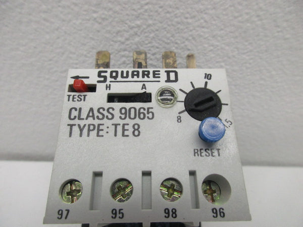 SQUARE D 9065-TE8 OVERLOAD RELAY  UNMP