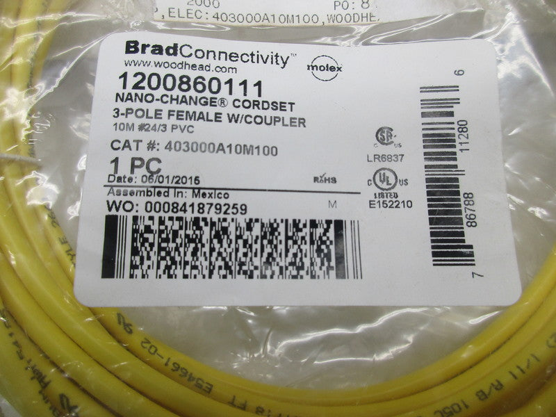 DAINEL WOODHEAD 1200860111 403000A10M100 MICRO CABLE  NSMP