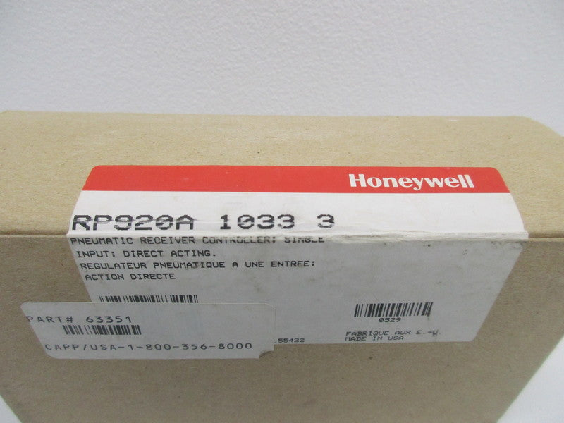 HONEYWELL RP920A-1033-3 PNEUMATIC CONTROLLER  NSFS