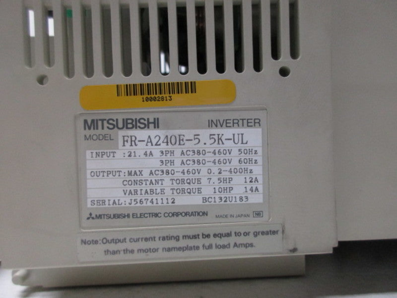 MITSUBISHI FR-A240E-5.5K-UL INVERTER 3 PHASE  UNMP