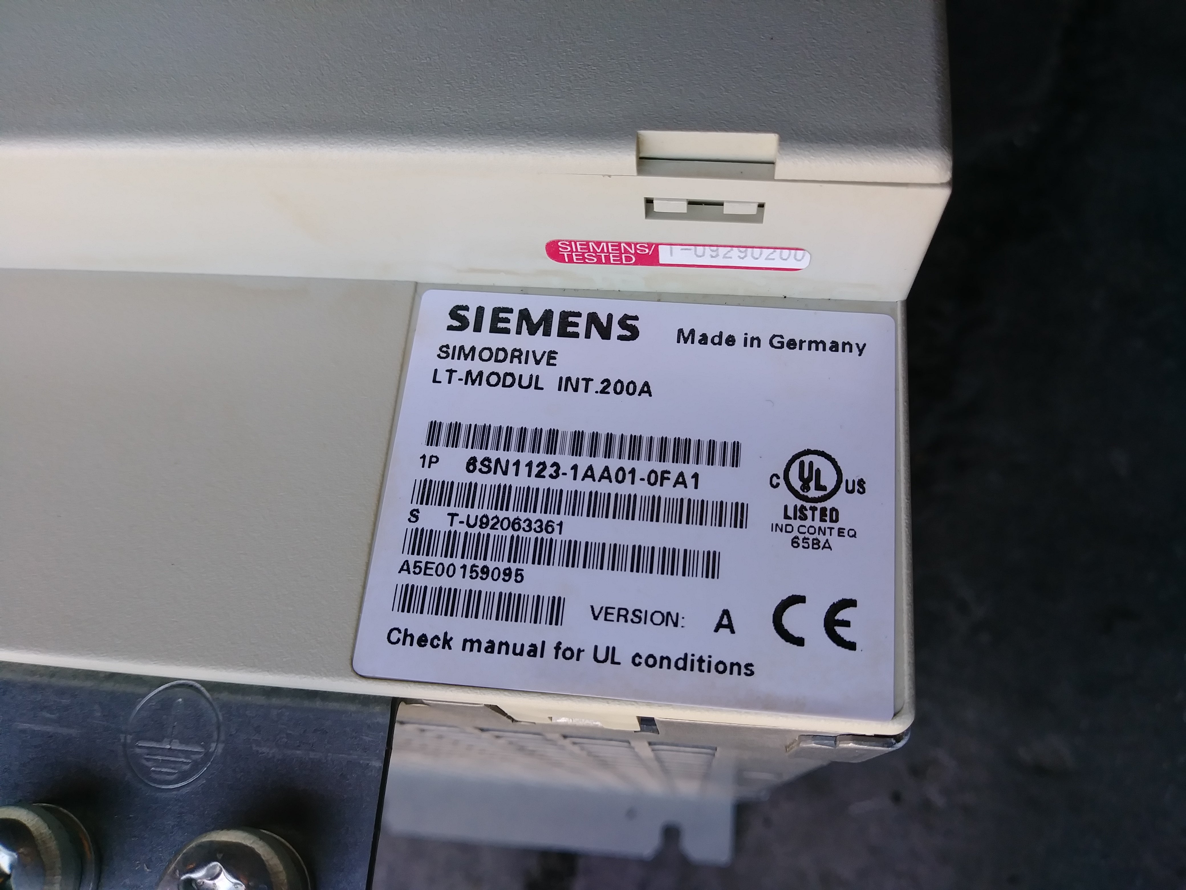 SIEMENS 6SN1123-1AA01-0FA1 200A NSMP