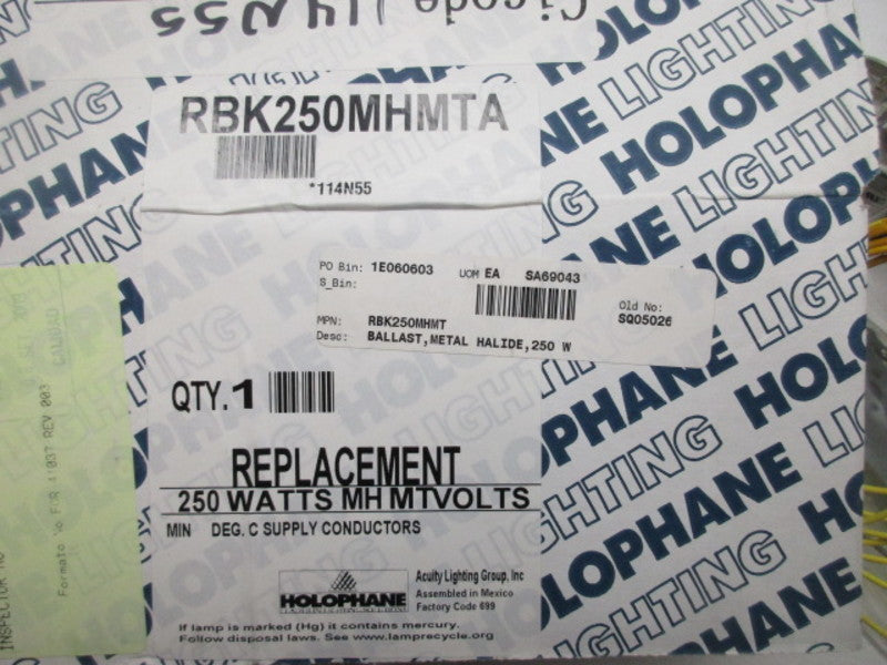 HALOPHONE RBK250MHMTA BALLAST KIT 250W METAL HALIDE  NSMP