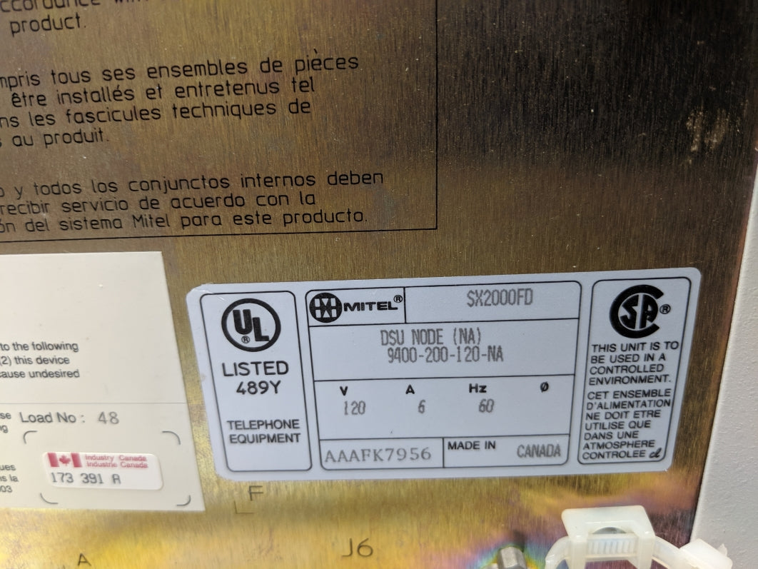 MITEL SX2000FD UNMP