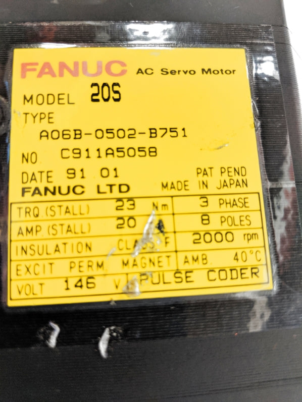 FANUC A06B-0502-B751 (AS PICTURED) REMAN