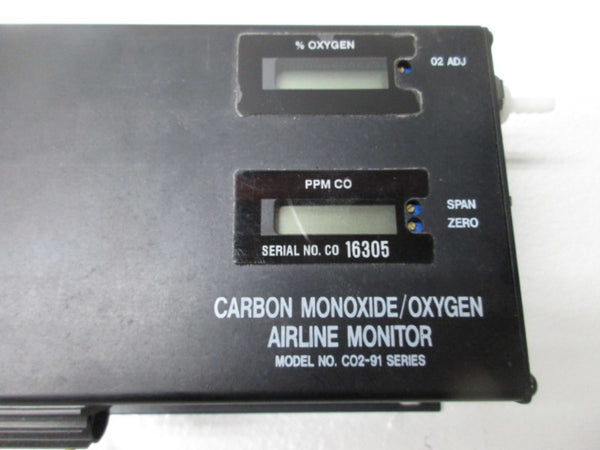 AIR SYSTEM CO2-91 CARBON MONOXIDE/OXYGEN AIRLINE MONITOR ONLY  NSMP