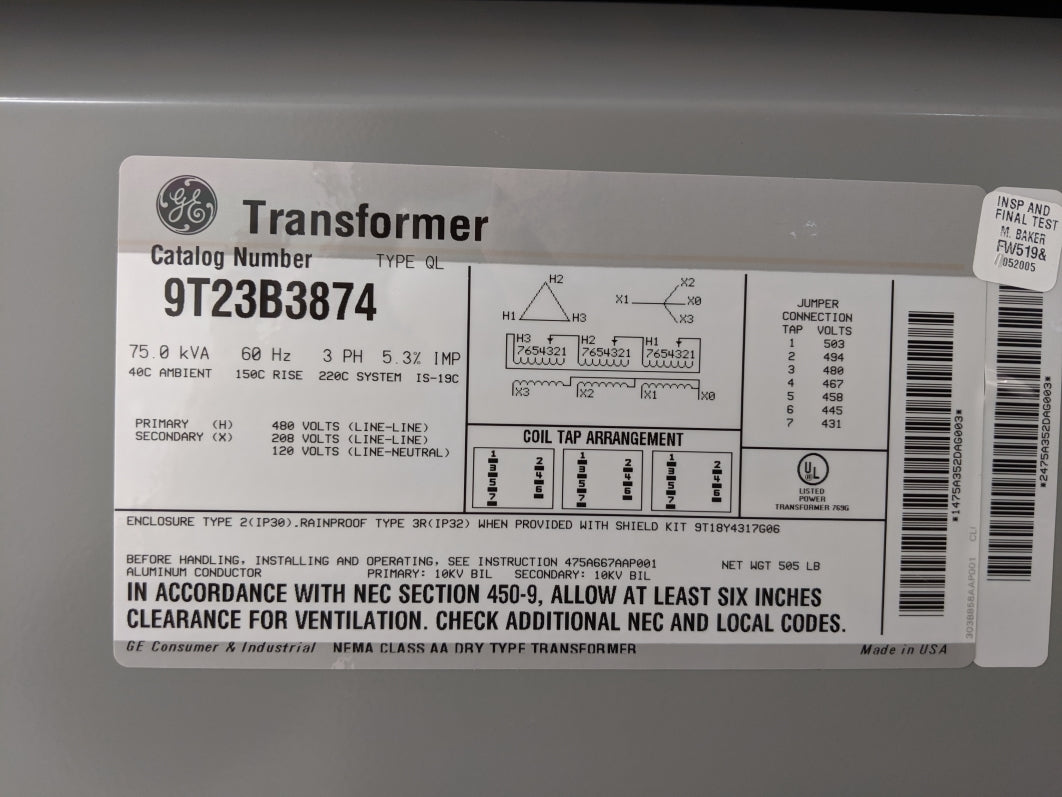 GENERAL ELECTRIC 9T23B3874 NSNP