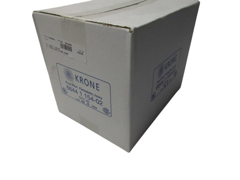 KRONE 6644-1-154-02 IVORY 4-PORT FACEPLATE CASE OF 50  NSMP