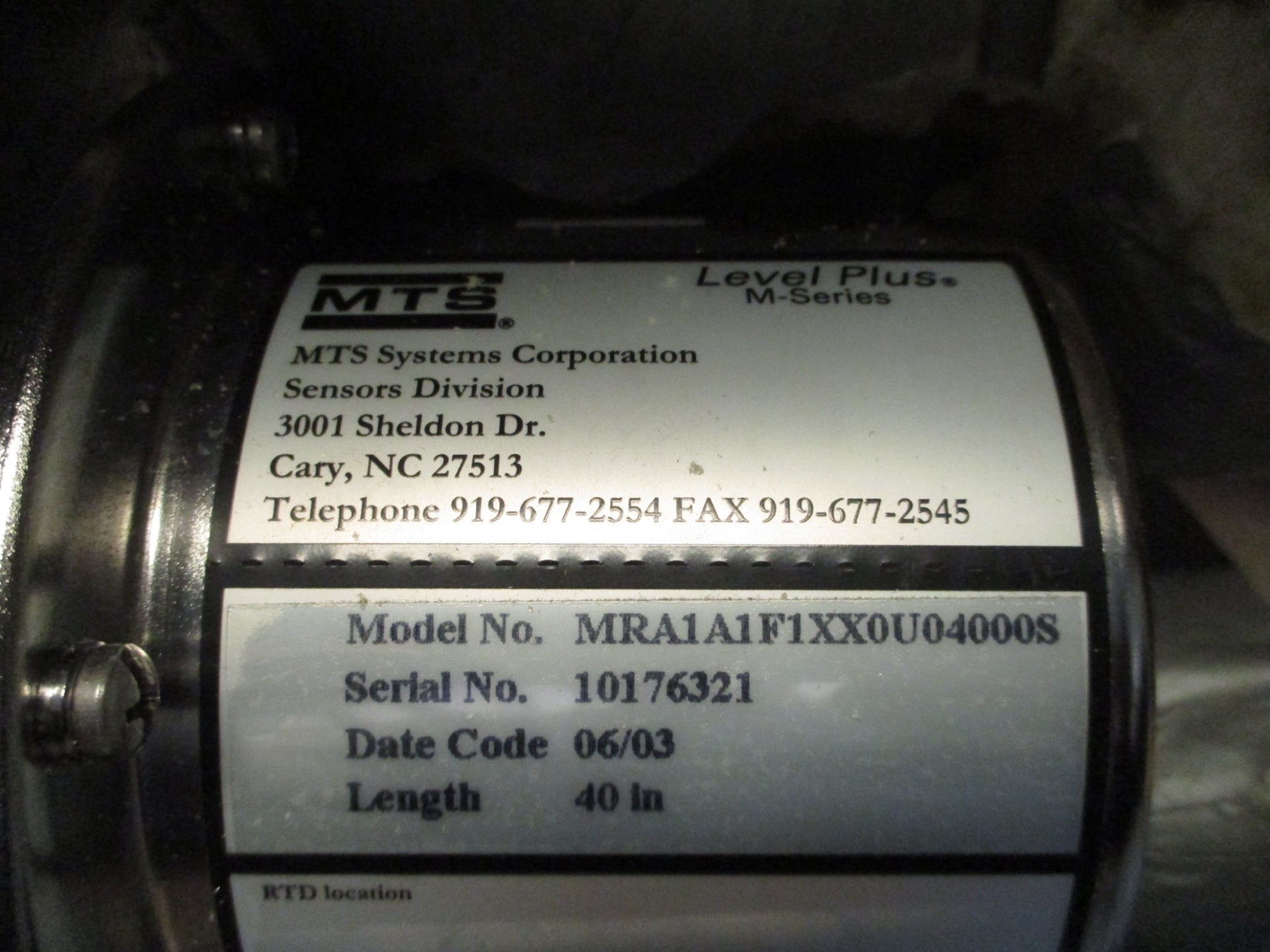 MTS MRA1A1C24J0U12600S W/MRA1A1F1XX0U04000S NSMP