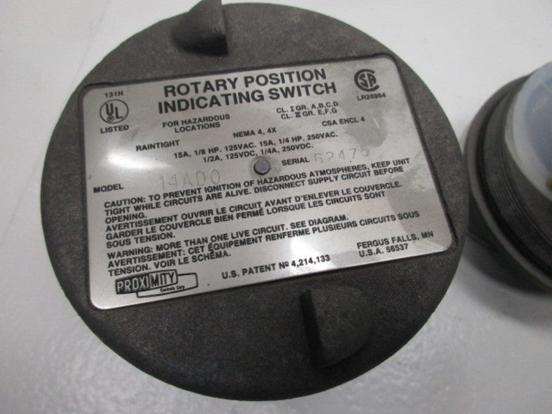 PROXIMITY 14AD0 ROTARY INDICATOR SWITCH  NSMP